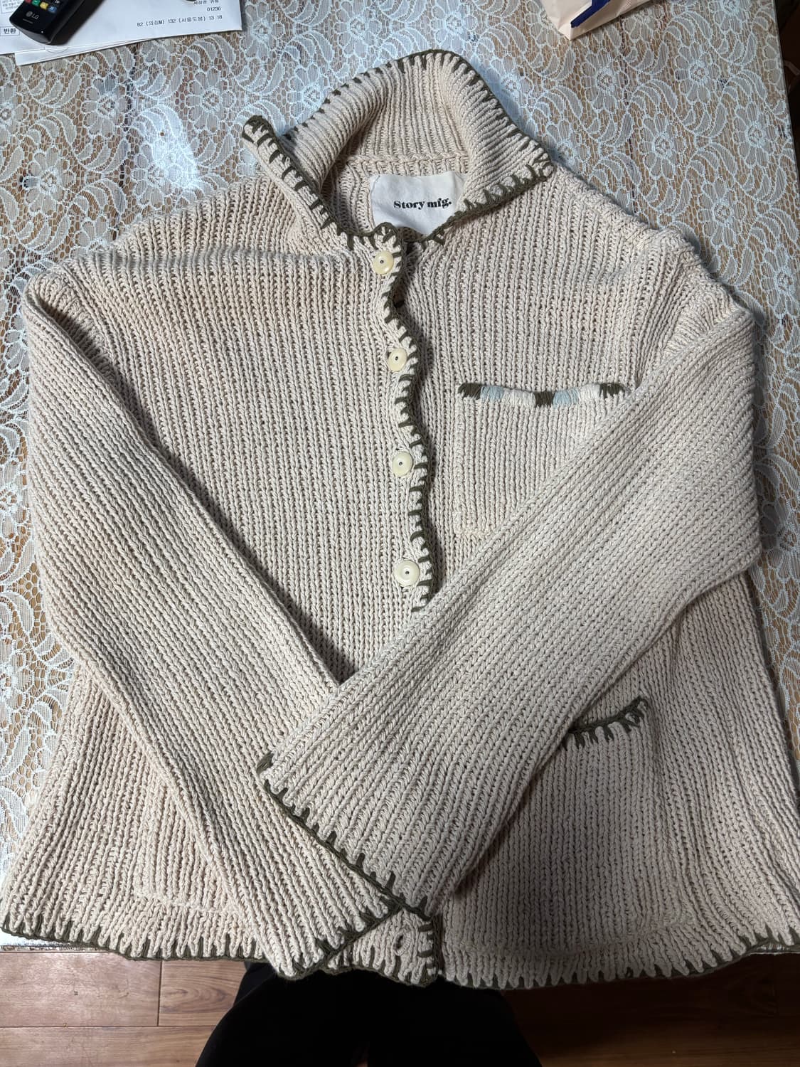 Story mfg. GRANDAD 스티치 디테일 가디건 상품이미지8