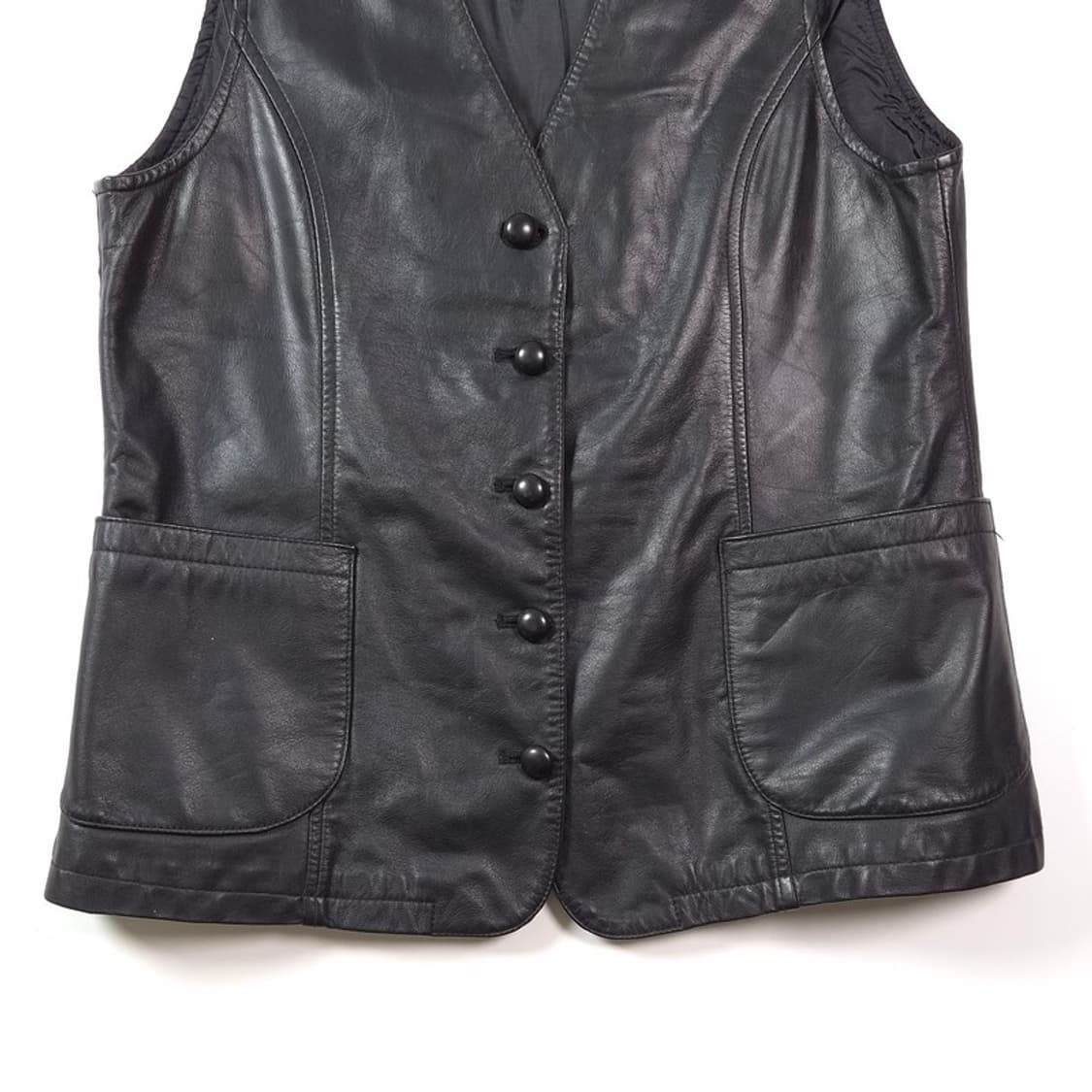 GENNY 빈티지 무드 리얼 레더 버튼 베스트 88 상품이미지4