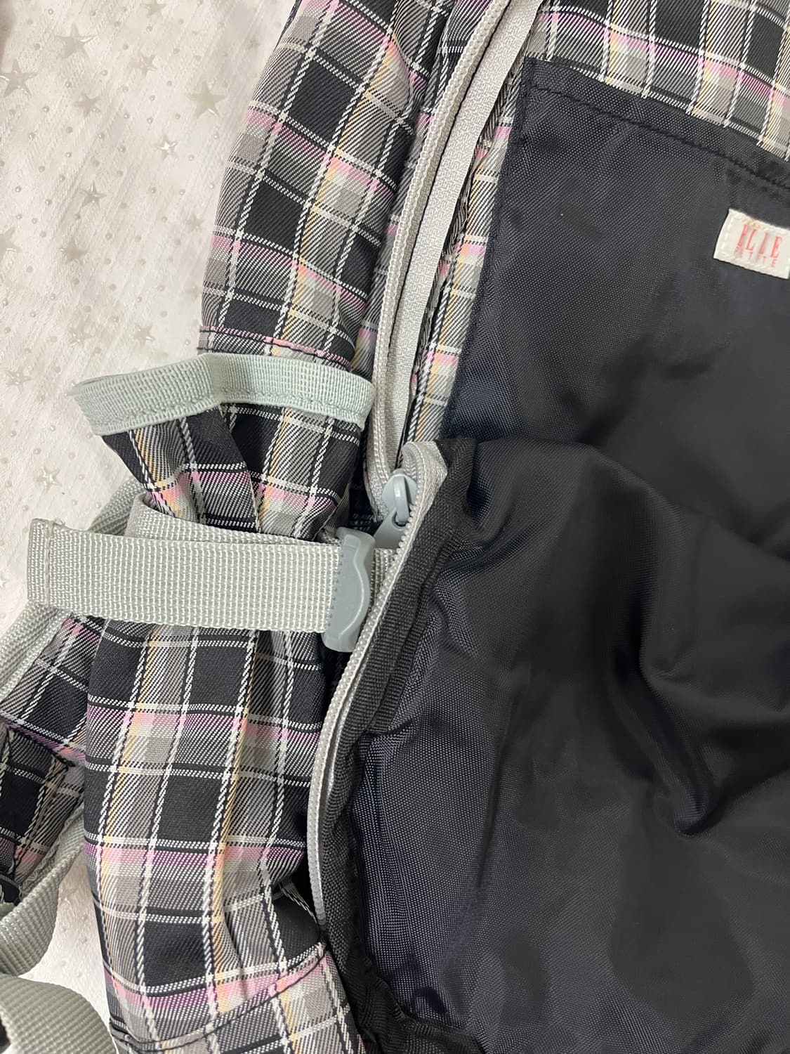 엘르 체크 백팩 🍥 상품이미지6
