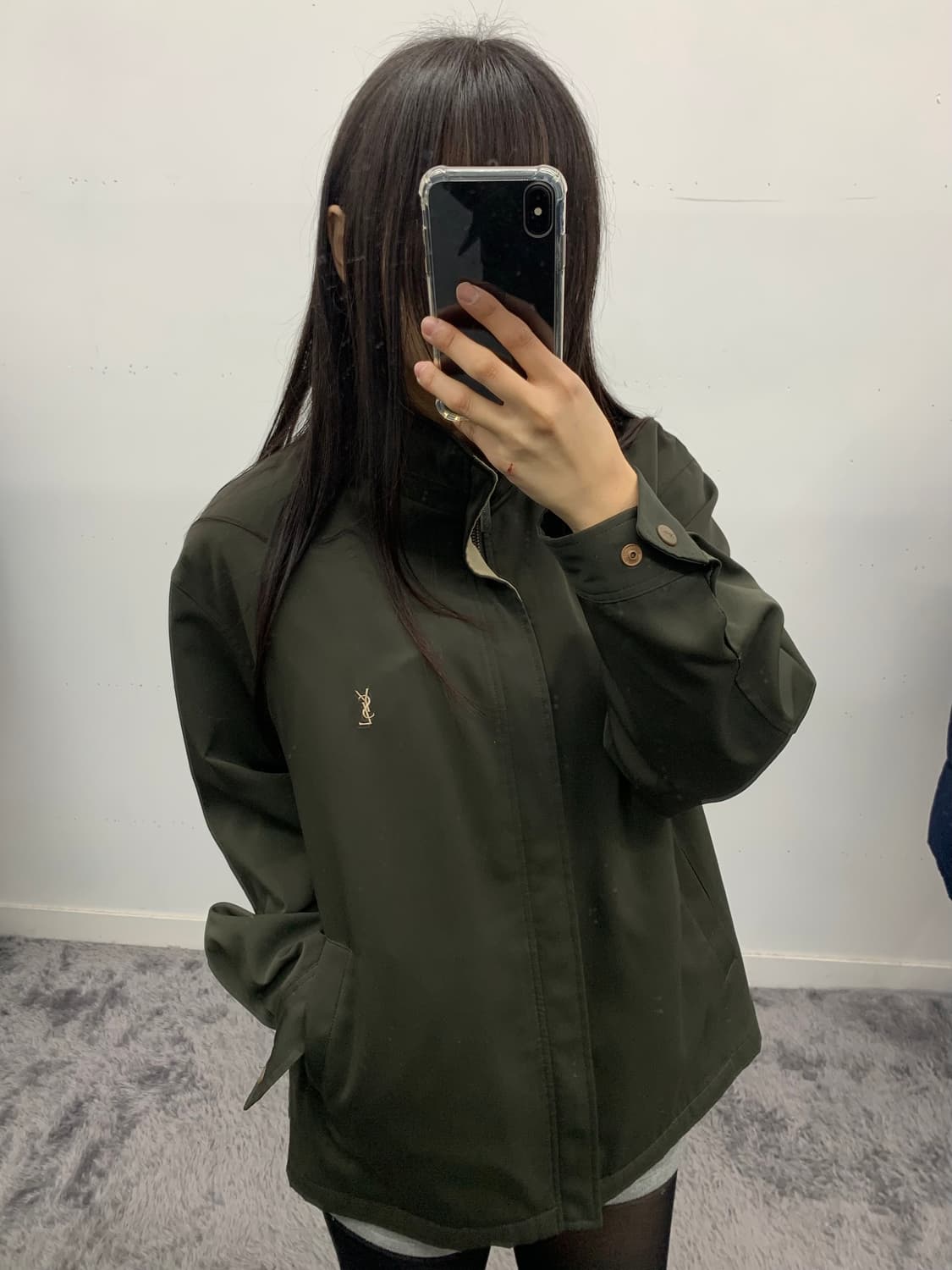 입생로랑 90s 카키 봄버 상품이미지1