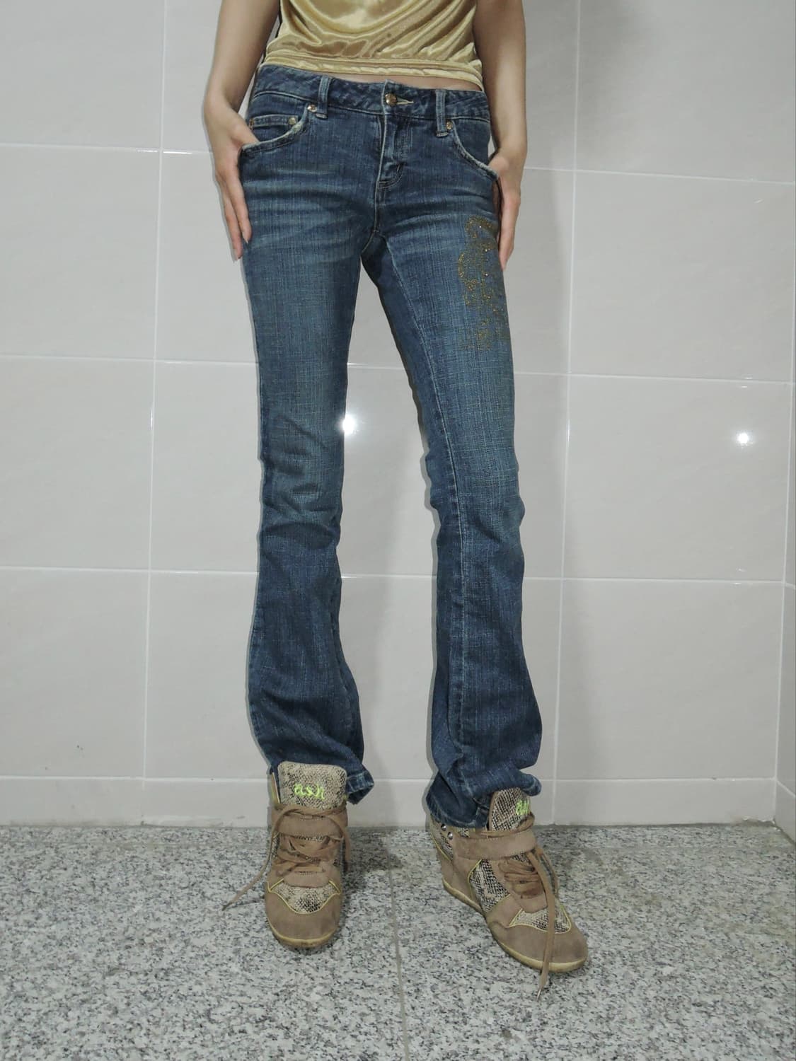 Gold Crown Low-Rise bootcut pants 상품이미지2