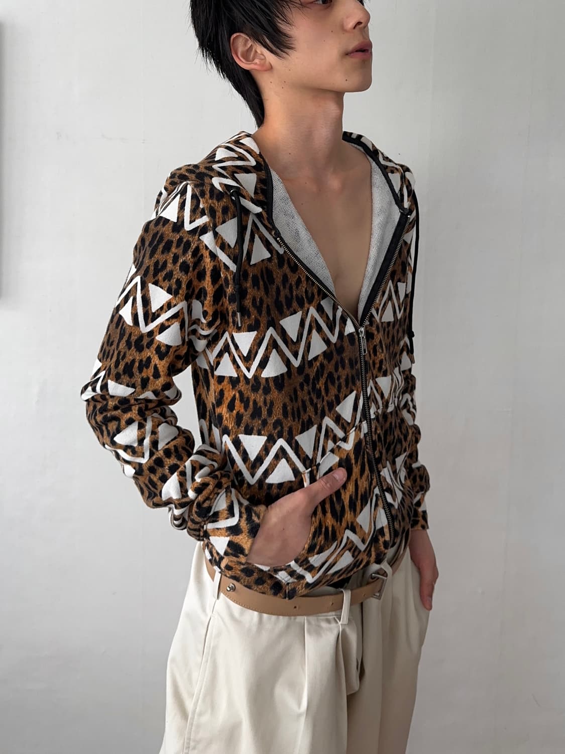 Joyrich 레오파드 & 지그재그 후드집업 상품이미지5