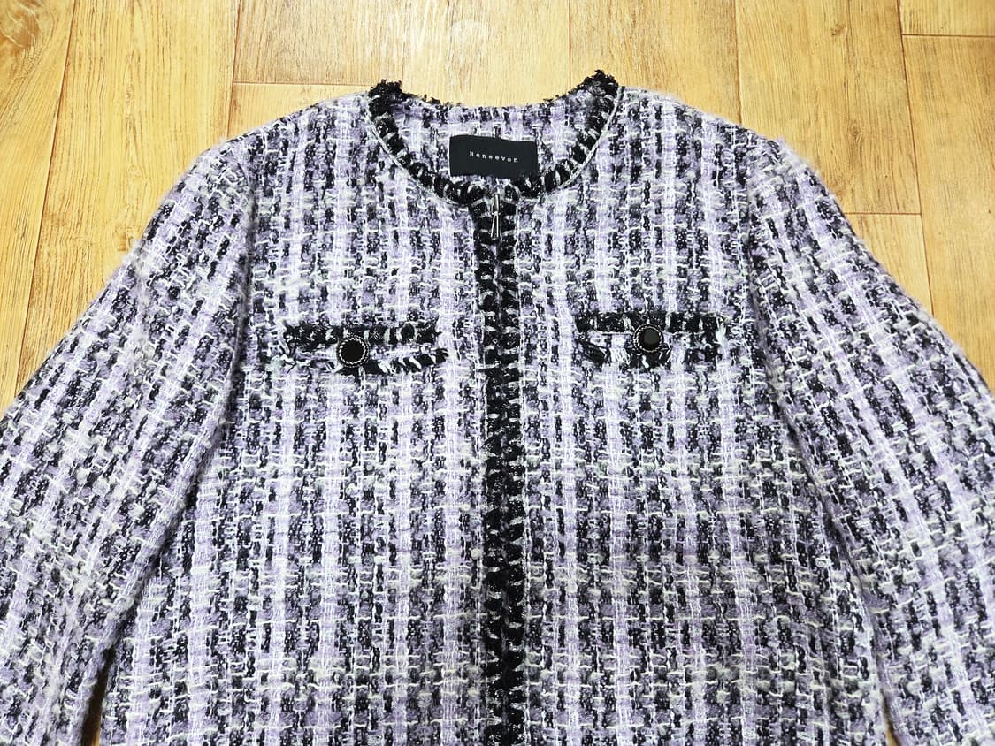 레니본(Reneevon) 트리밍 트위드코트 55-66 상품이미지6