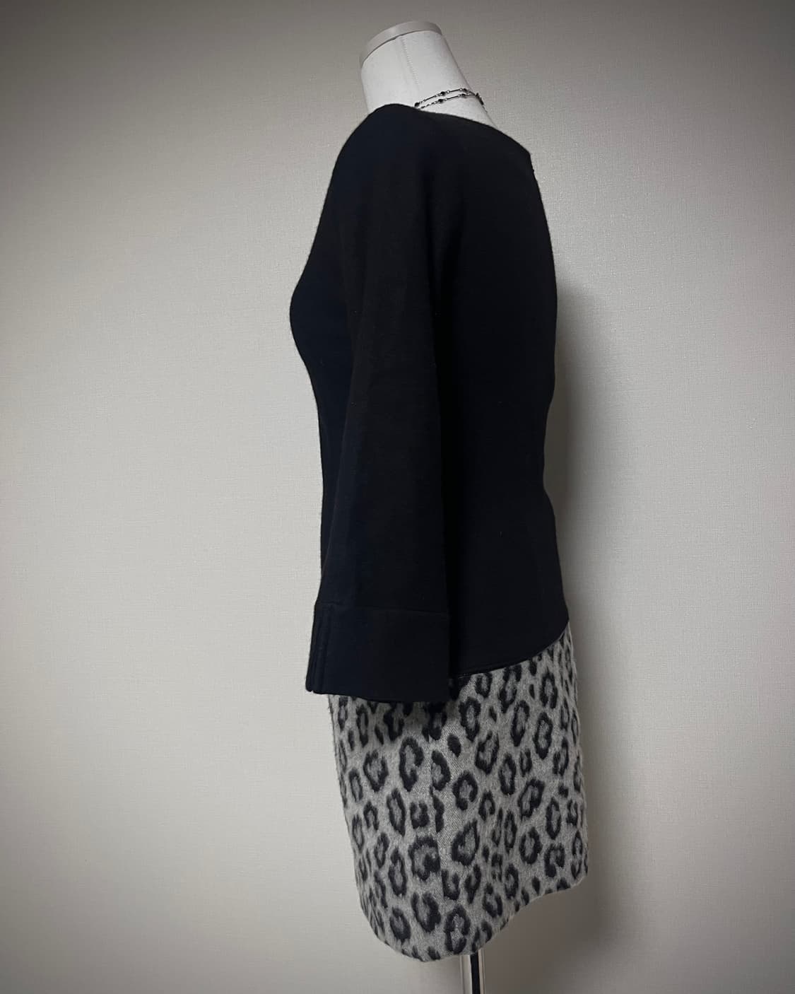 mayson grey 오네갸루 회색 호피 울 원피스 상품이미지3