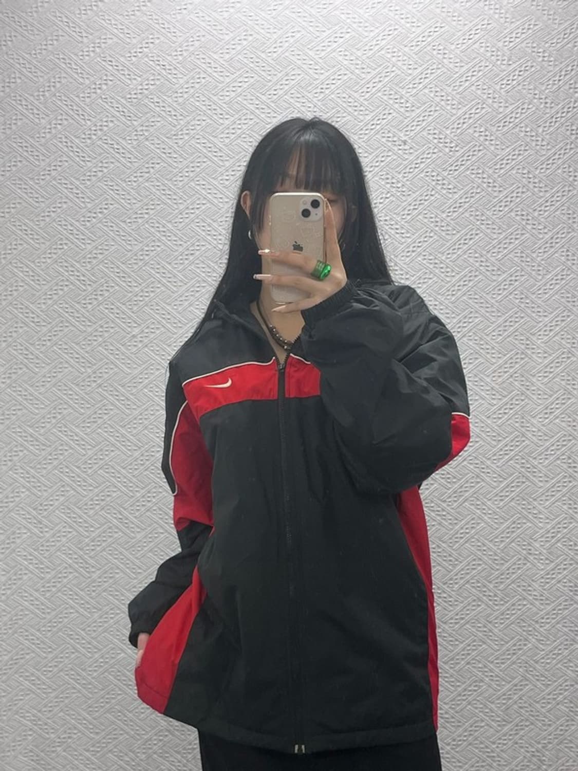 나이키 올드스쿨 레트로 배색 누빔 바람막이 자켓 L C08327 상품이미지1