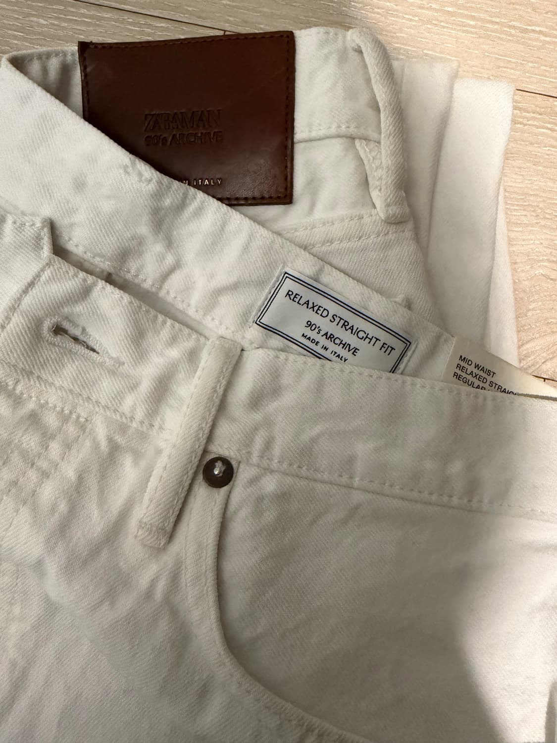 자라 리미티드 에디션 90s 아카이브 메이드인이태리 데님 화이트 상품이미지7