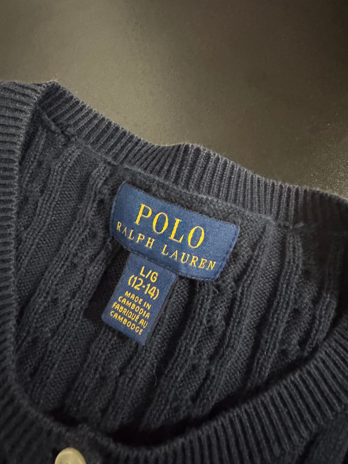 여성 폴로 랄프로렌 케이블 네이비 가디건 s 키즈 150 상품이미지3