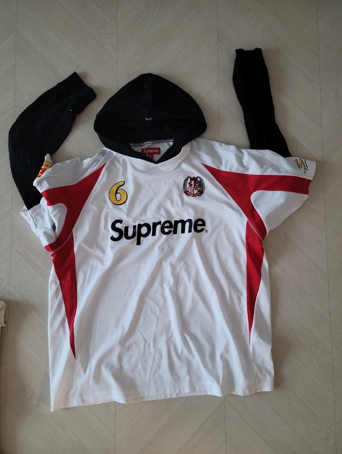 슈프림 후드 써커 져지 화이트 상품이미지3