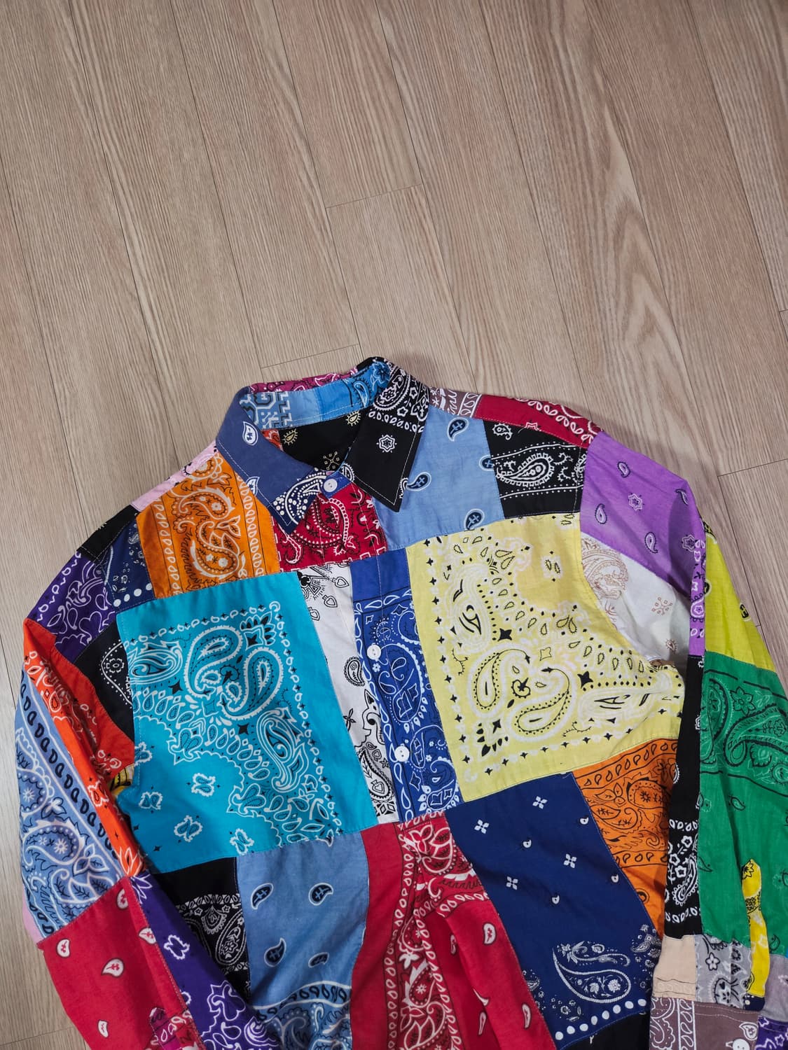 핸드 워크 반다나 커스텀 드롭숄더 셔츠 상품이미지2