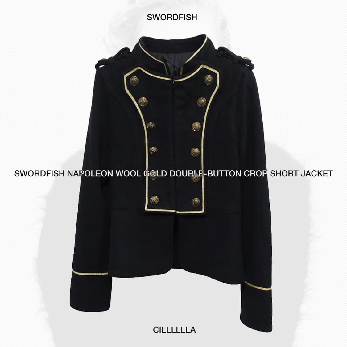 SWORDFISH 소드피쉬 나폴레옹 울 금장 더블버튼 크롭 숏 자켓 상품이미지1