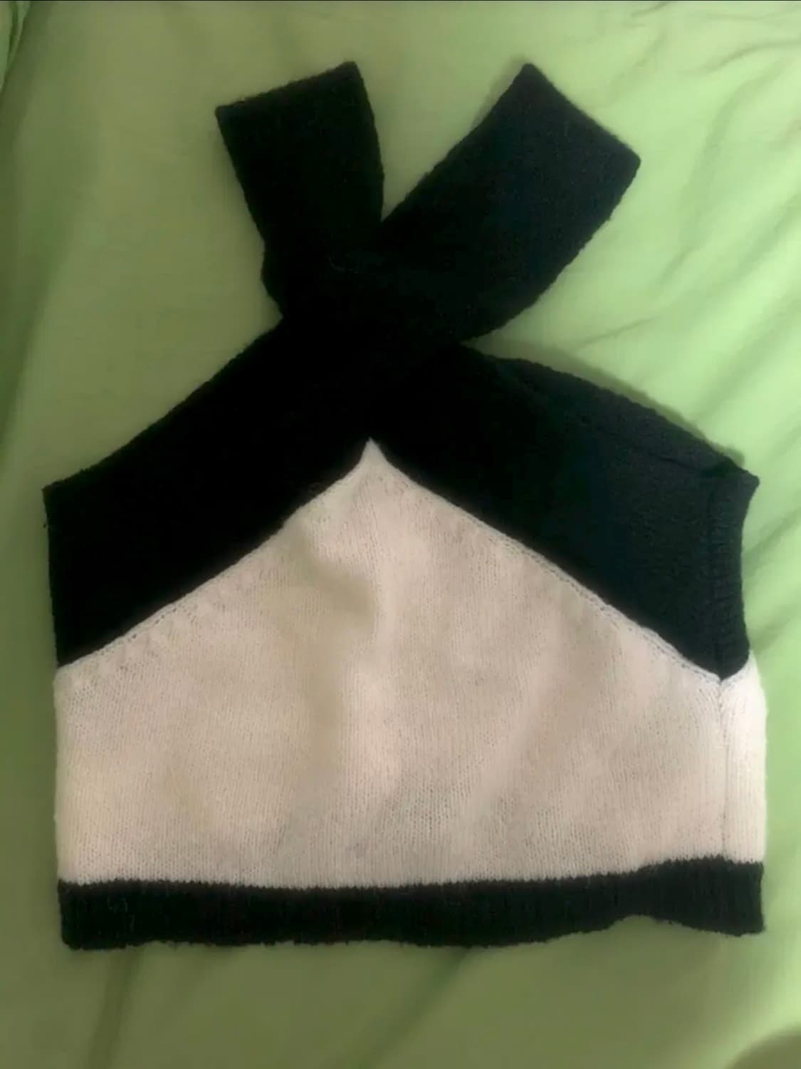 쓰리타임즈 모헤어 니트 블랙홀터탑 엔젤넘버555베이비메탈클럽보헤미안서울 상품이미지3