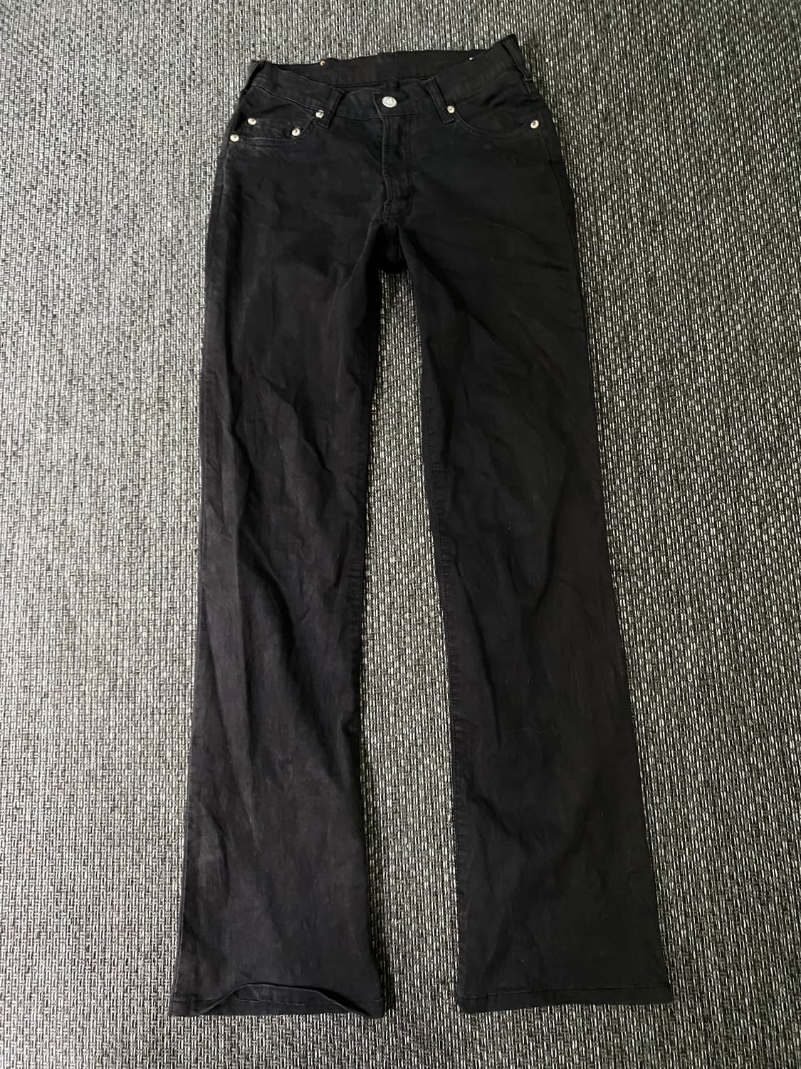 Slim Fit Semi Boots Cut Black Pants 상품이미지6