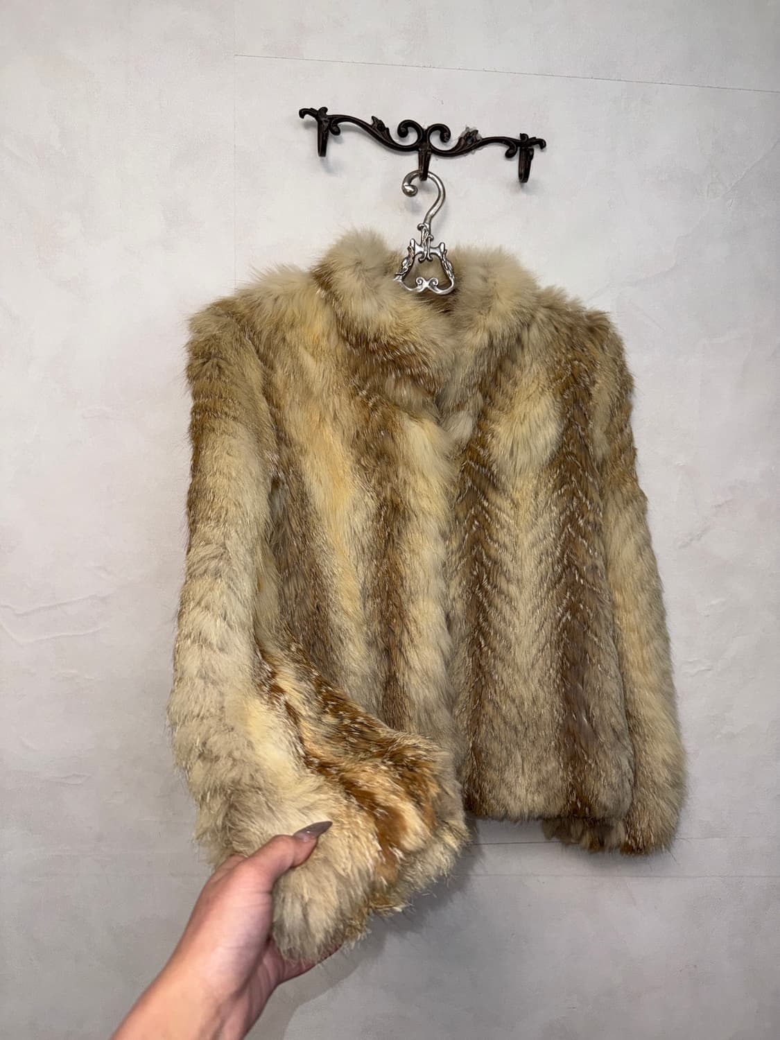 Mixed brown fox fur jacket 상품이미지4
