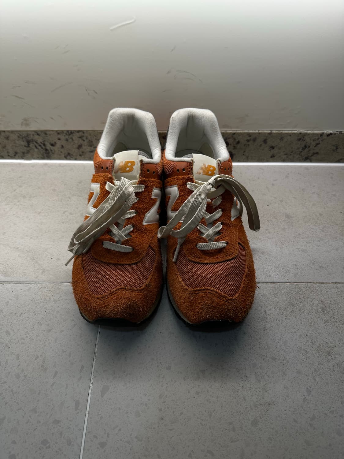 뉴발란스 574 헤리티지 오렌지 버스트 화이트 상품이미지1