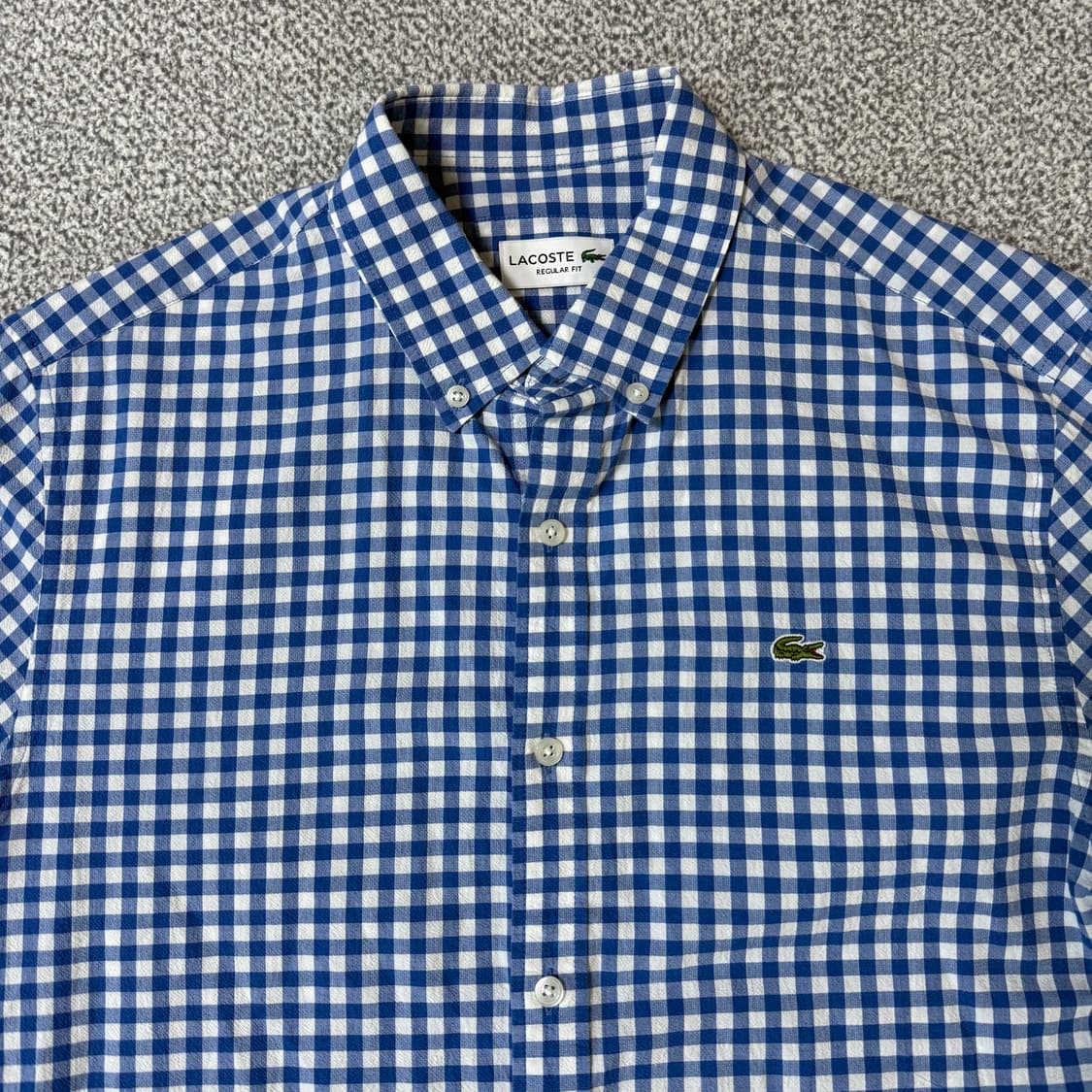 라코스테 시어서커 체크 셔츠 M 상품이미지2