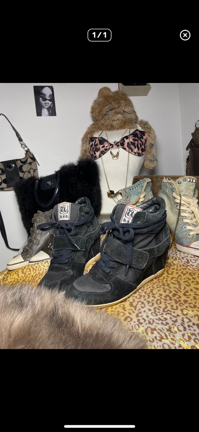 ASH 아쉬 Bowie 블랙 웨지힐 스니커즈 상품이미지1