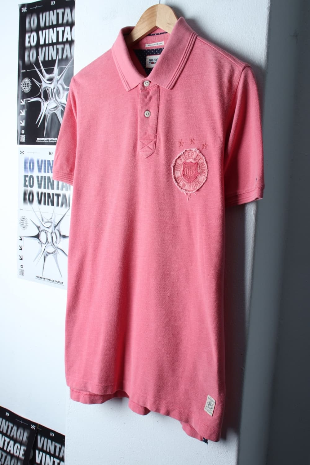 (L-XL) 타미힐피거 반팔 카라 티셔츠 빅로고 핑크 한정-H30290 상품이미지1