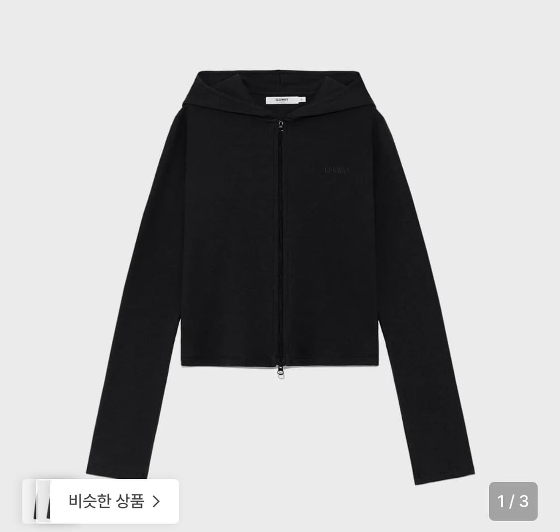 글로니 G CLASSIC ESSENTIAL RIB ZIP-UP 블랙 상품이미지1