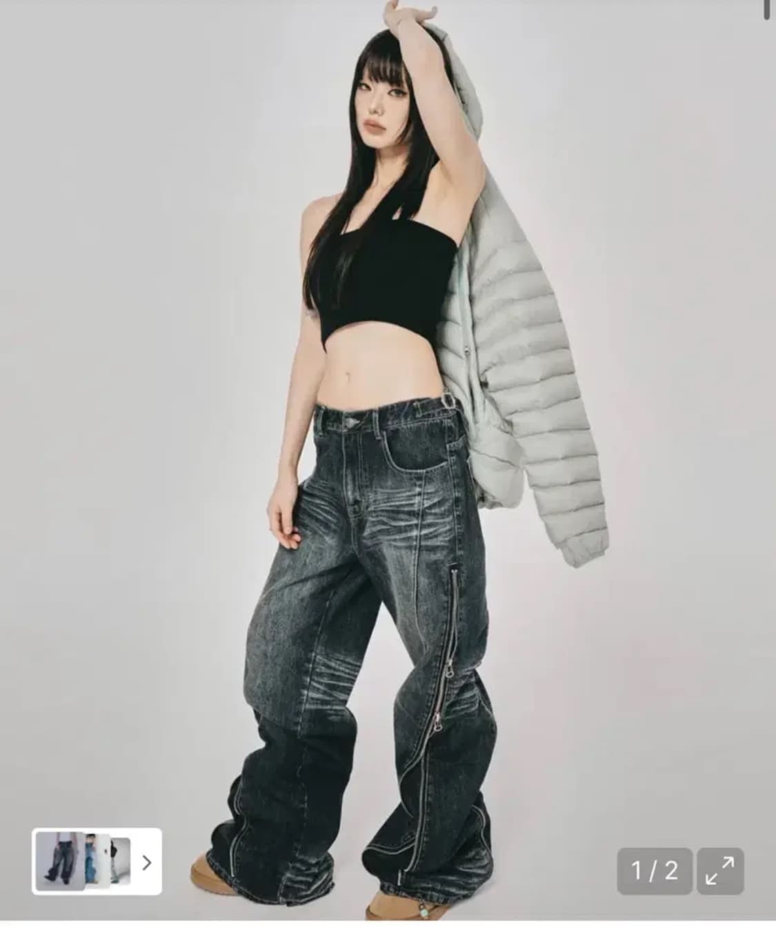 스키즘 인듀싱 CONVERTIBLE ZIP UP JEANS BLUE 데님 상품이미지1