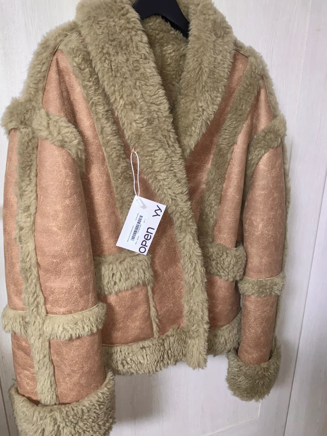 PANELED FAUX-SHEARLING JACKET, CAMEL 상품이미지3