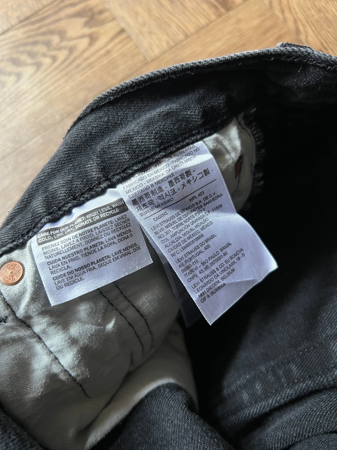 [38]리바이스 501 스트레이트 흑청 데님 팬츠 상품이미지6