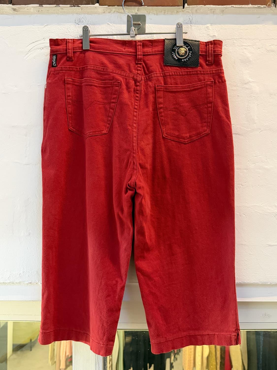 Versace 베르사체 진스 빈티지 데님 숏 팬츠 레드 32 상품이미지5