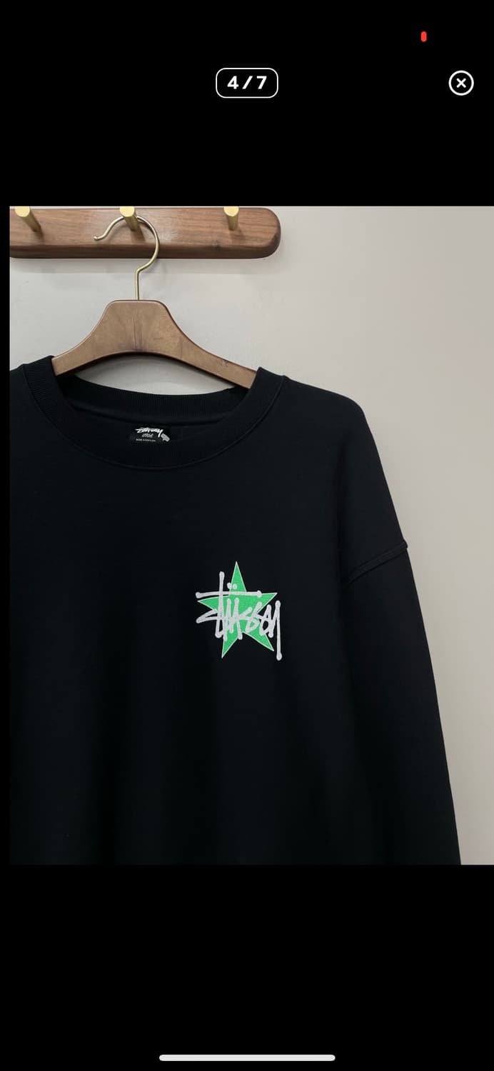 스투시 스타 크루 피그먼트 다이드 블랙 맨투맨 A2813 상품이미지4