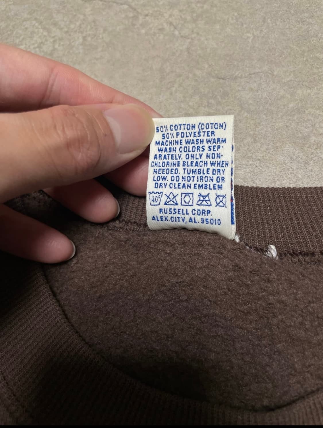 90s 러셀 스웻셔츠 초코 브라운 L 상품이미지3