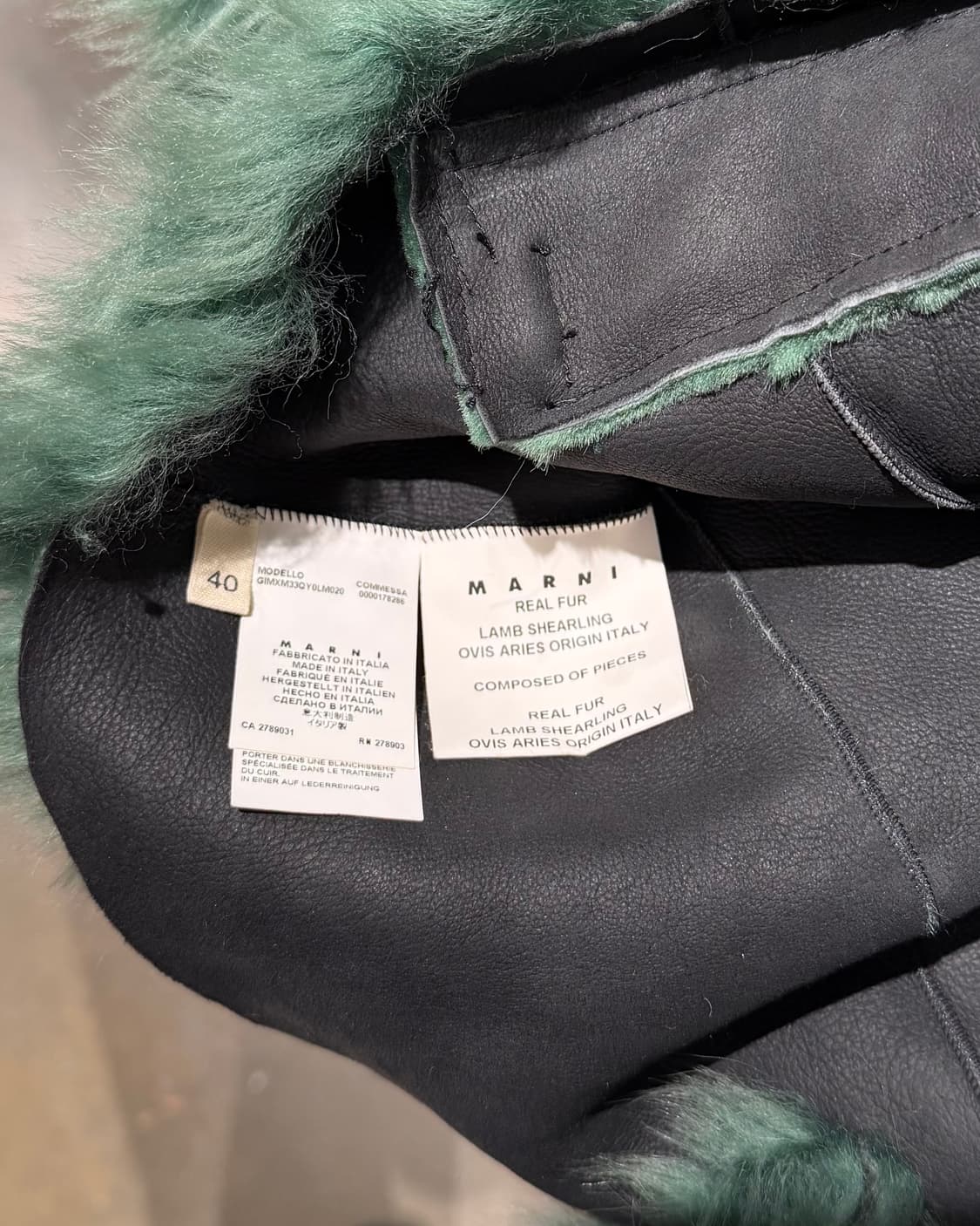 마르니 그린 윈터 에디션 2012 리얼퍼 램 시어링 퍼 자켓 상품이미지9