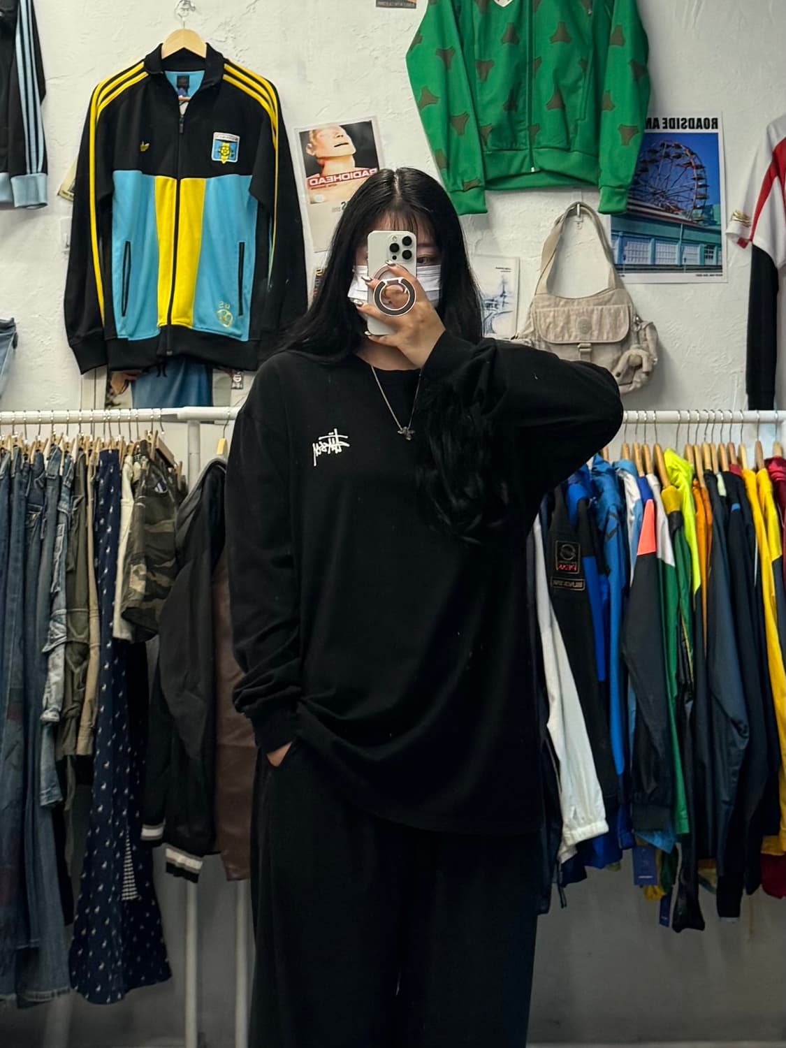스투시 베이직 블랙 롱슬리브 티셔츠 XL 상품이미지1