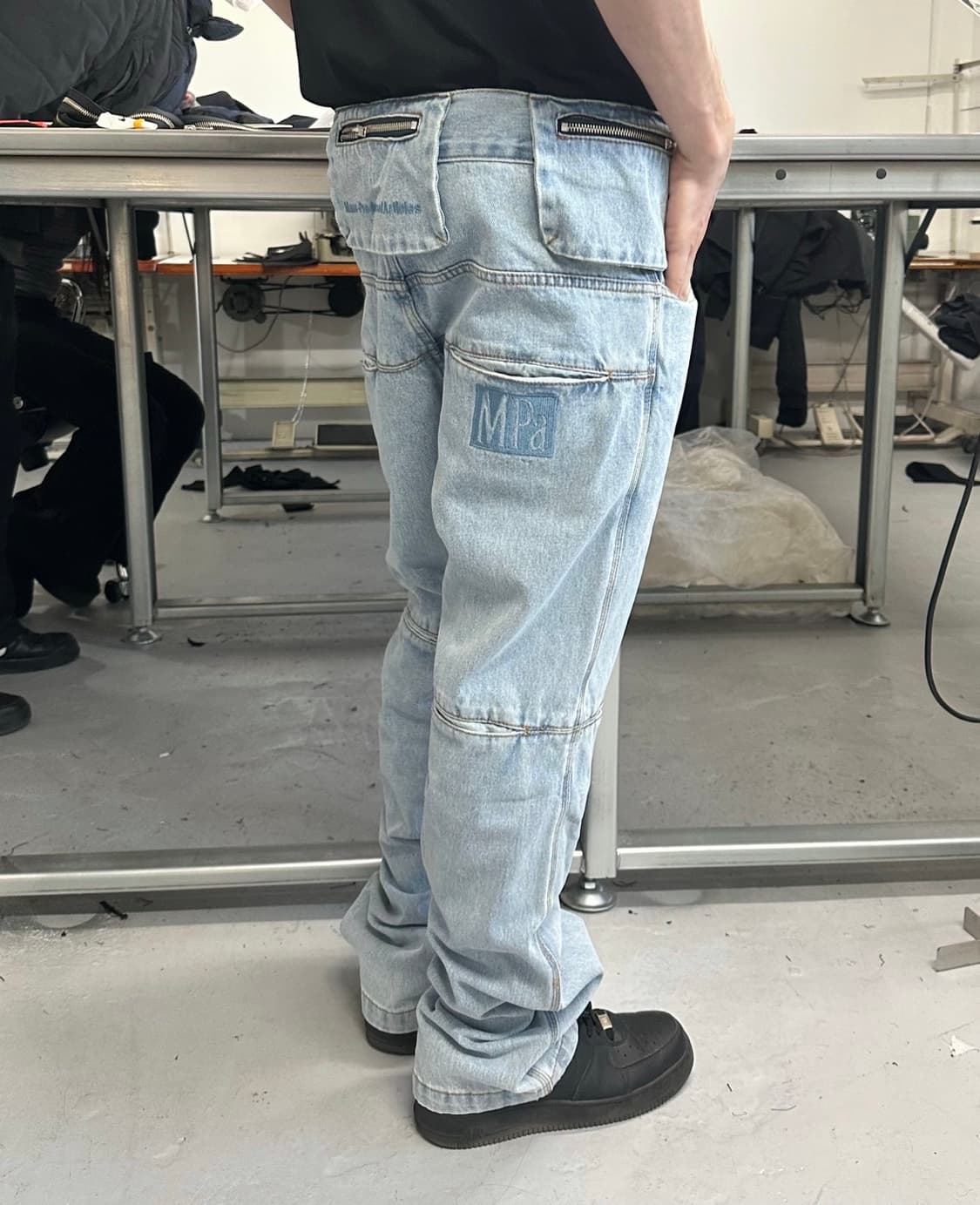 플라스틱프로덕트 백팬츠 bag pants (steel blue) S->M 상품이미지1