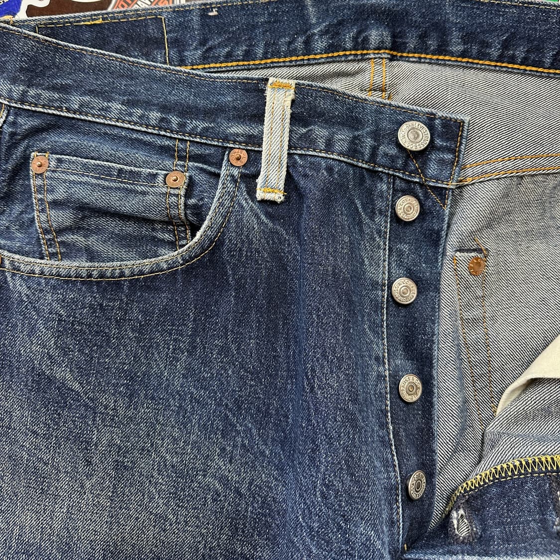 9~00s USA LVC 555 발렌시아 501XX 셀비지 진 34 상품이미지8