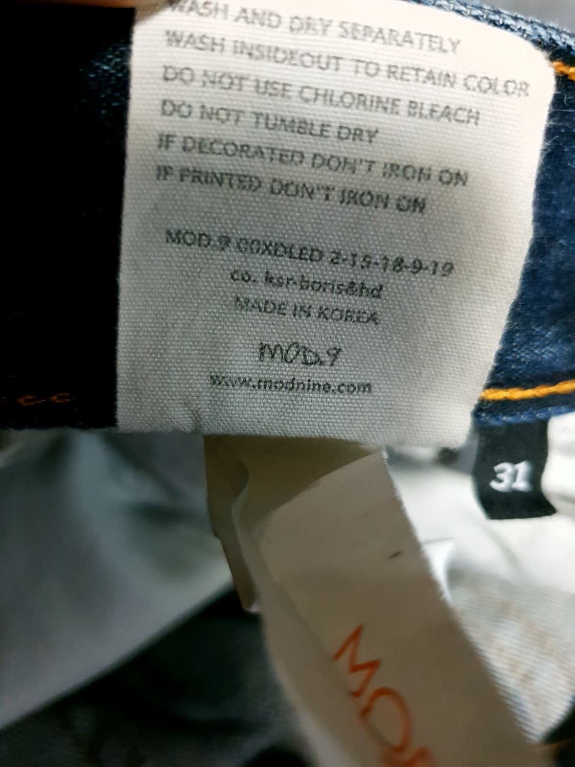 모드나인 클래식 MOD3 워시드 데님팬츠 (31) 상품이미지8