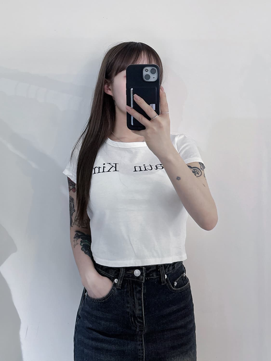 마뗑킴 빅로고 크롭 반팔 상품이미지2