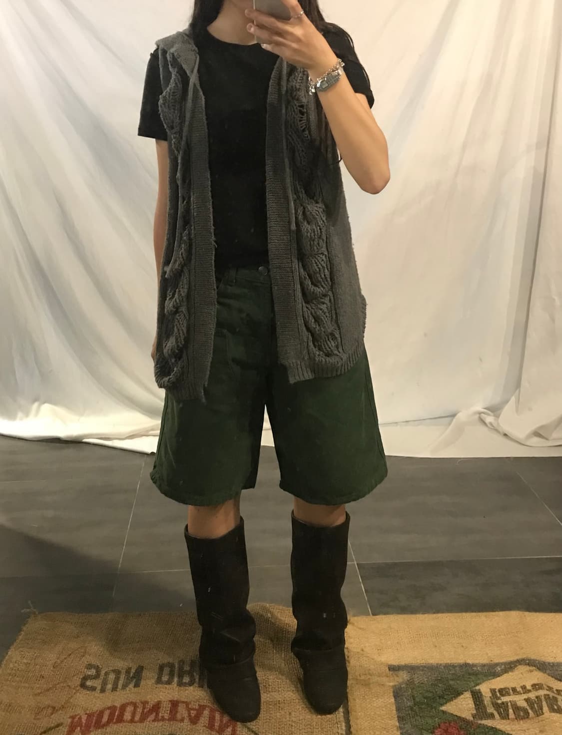 damage knit hoodie vest  상품이미지5