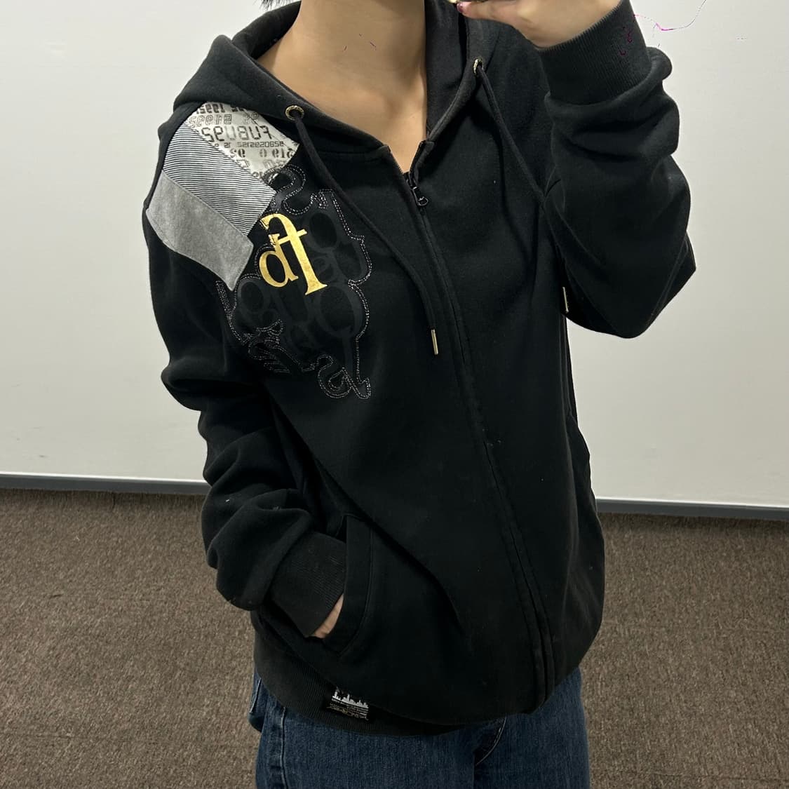 Fubu the collection 숄더 포인트 블랙 후드집업 상품이미지2