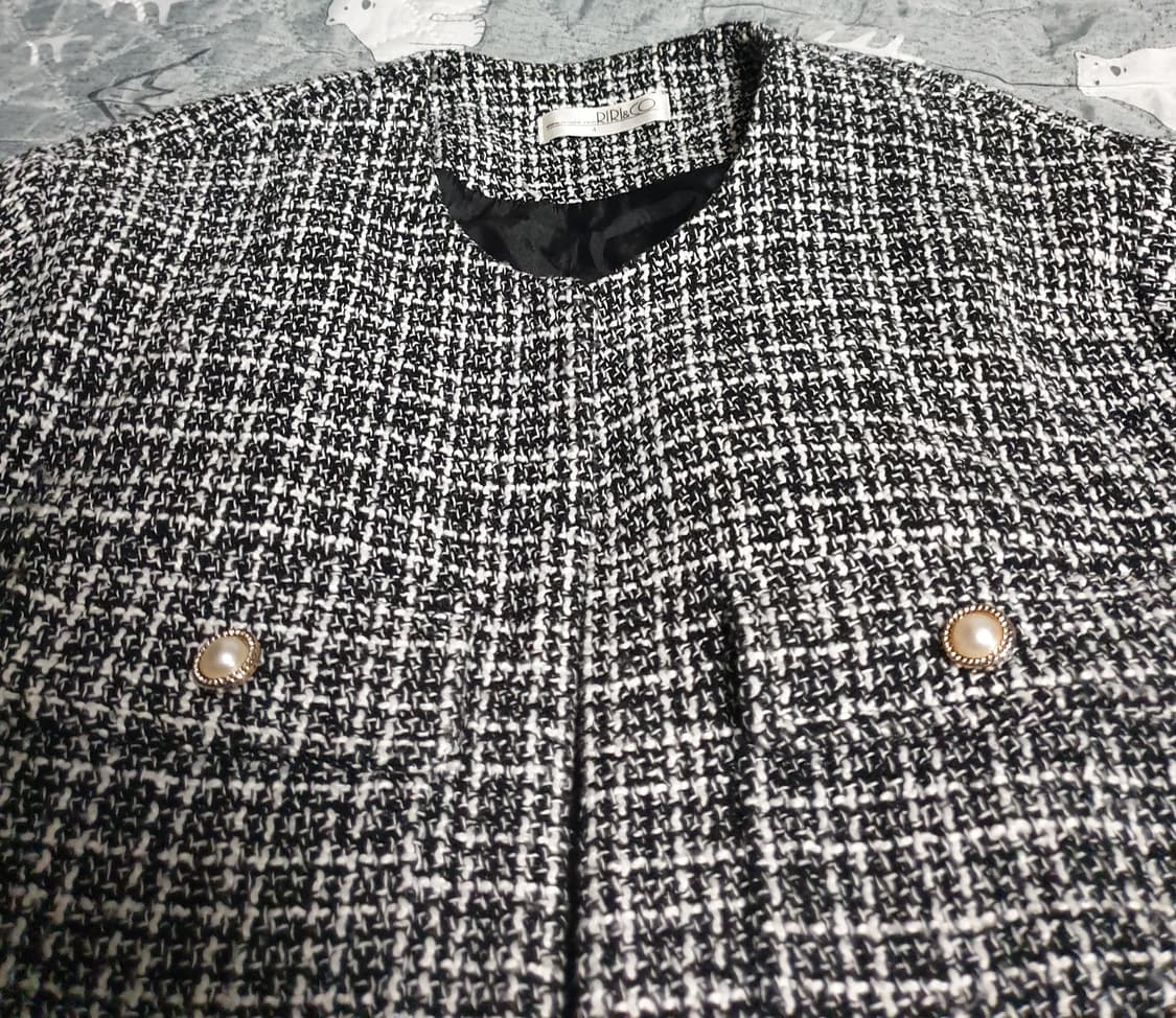 RIRI&Co 트위드 자켓 화이트블랙 (F) 상품이미지2