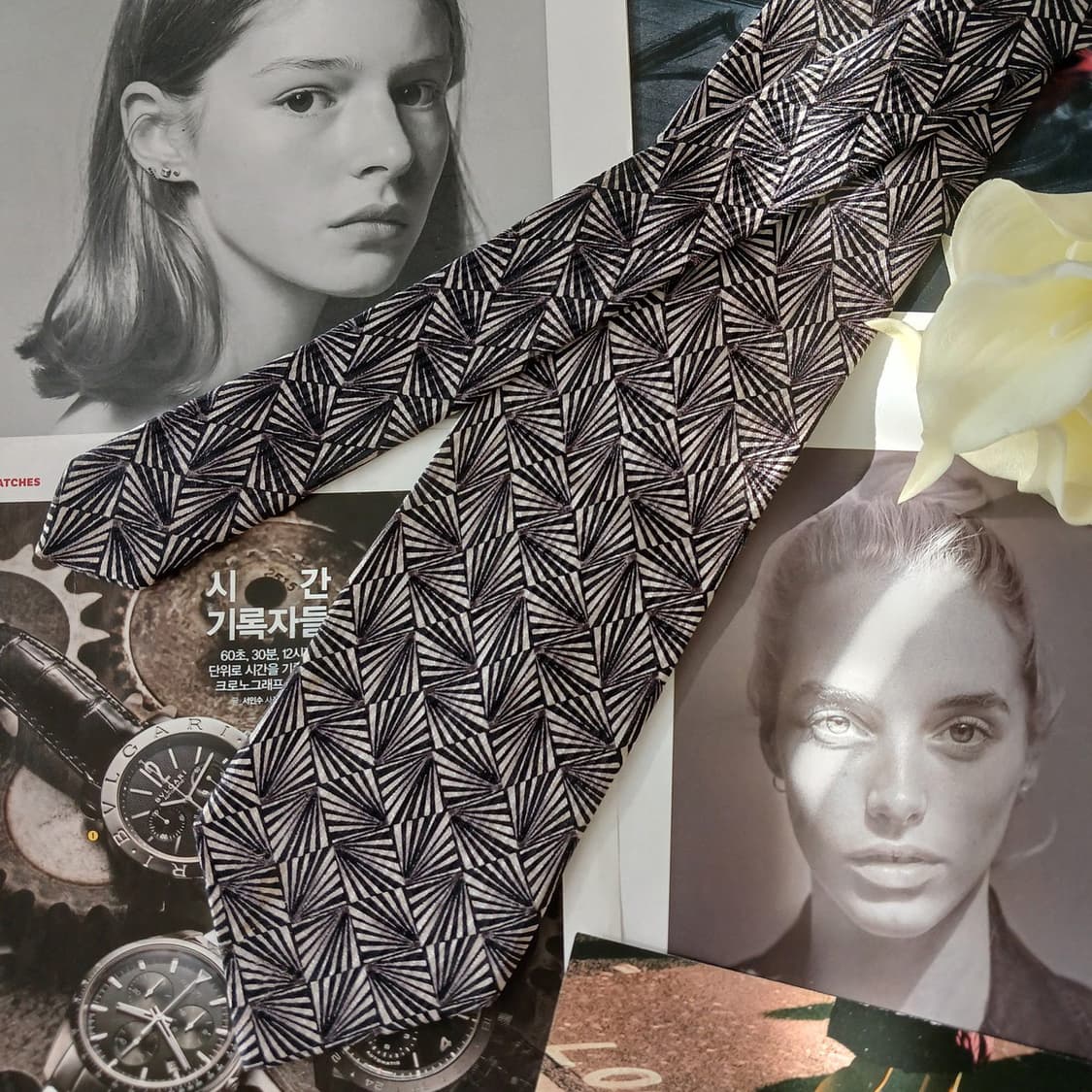 샤를주르당(찰스주르당) 실크 블랙 넥타이 9.6cm B등급 A18930
 상품이미지3