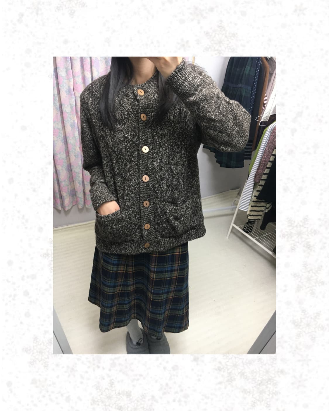 브라운 보카시 니트 가디건 상품이미지1