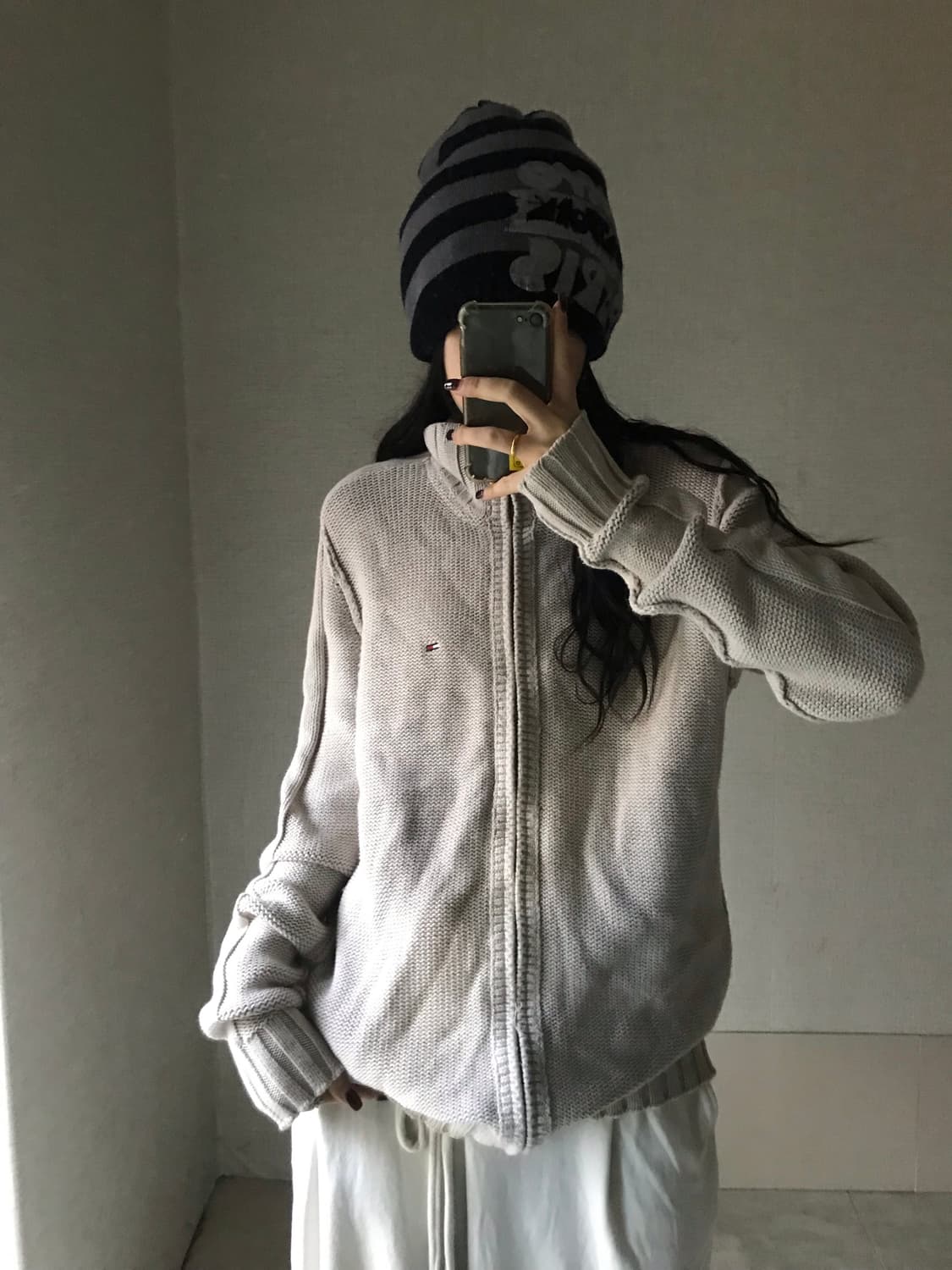 타미힐피거 오트밀 니트집업 상품이미지4