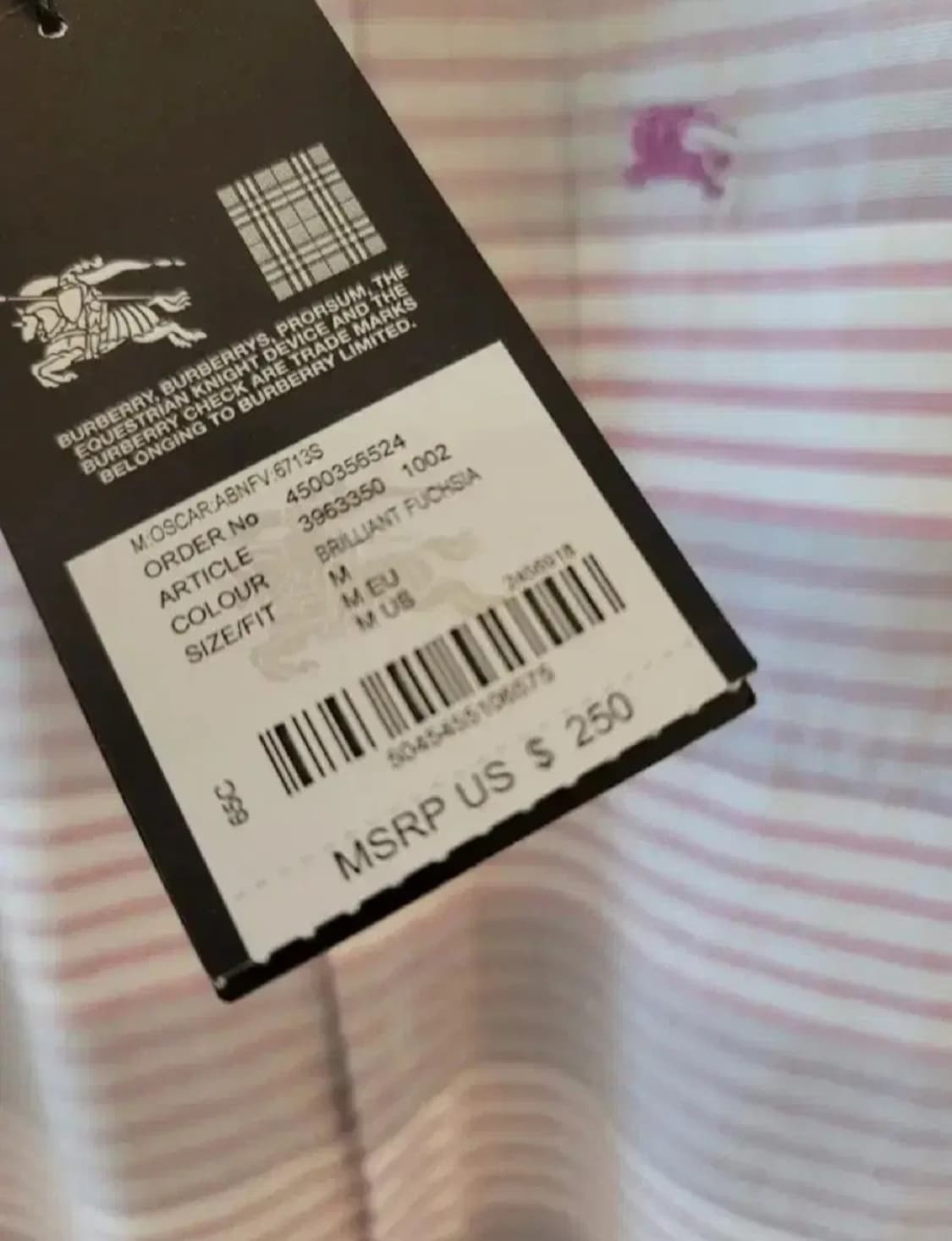 (새상품)버버리 체크 셔츠 95사이즈(M사이즈) 상품이미지7