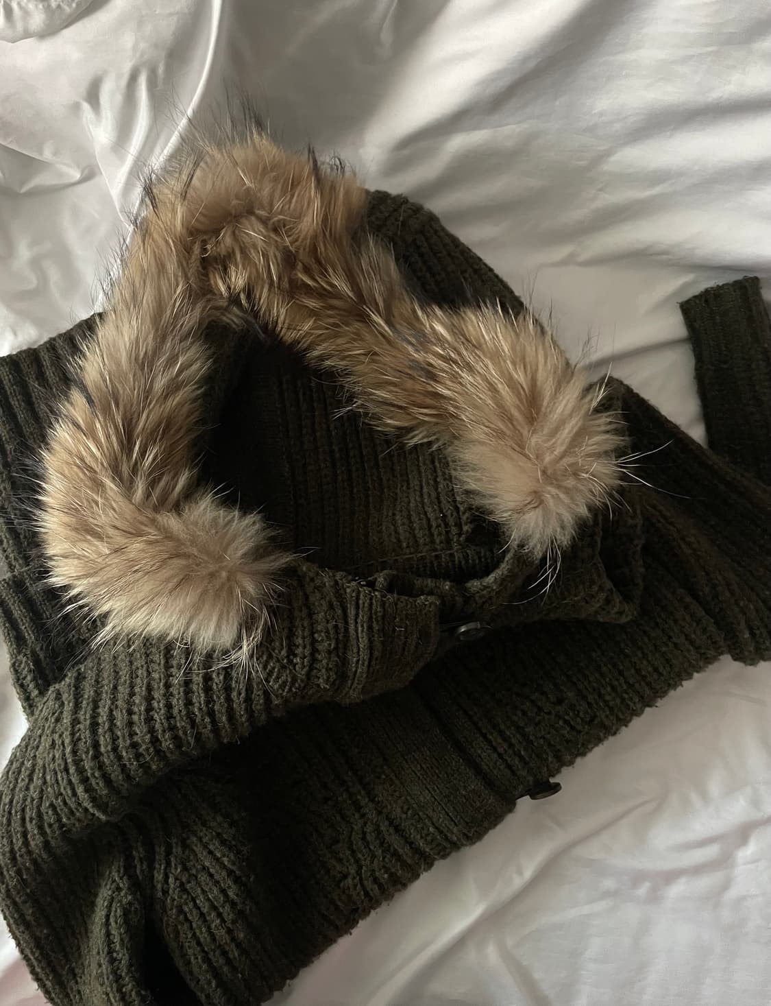 빈티지 y2k 갸루 모리 퍼후드 니트롱집업 상품이미지4