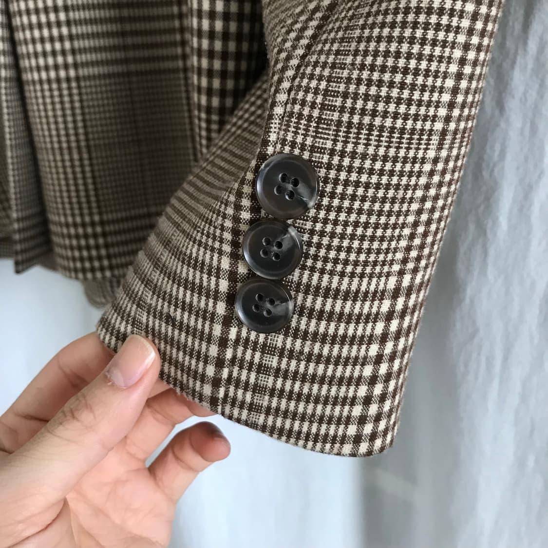 빈티지 체크 블레이저 자켓 상품이미지5