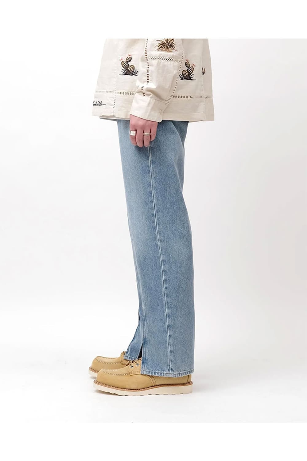 (새상품) 올드파크 슬릿 진 블루 상품이미지4