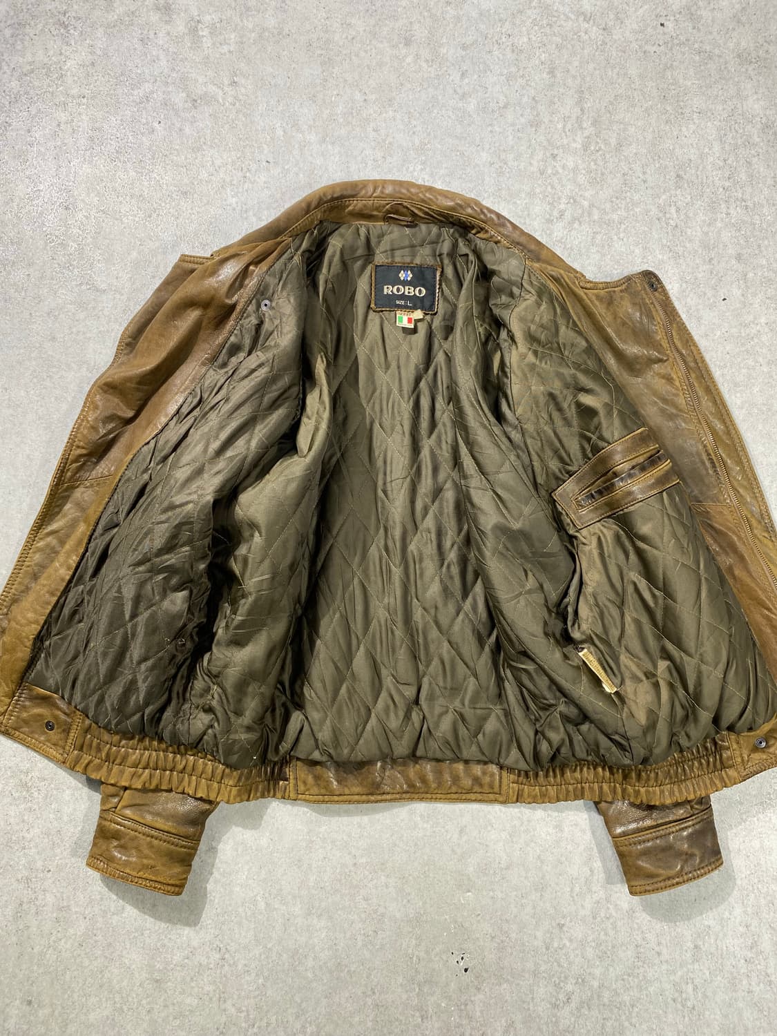 [L] 80s Vintage 브라운 양가죽 레더 봄바자켓 상품이미지5