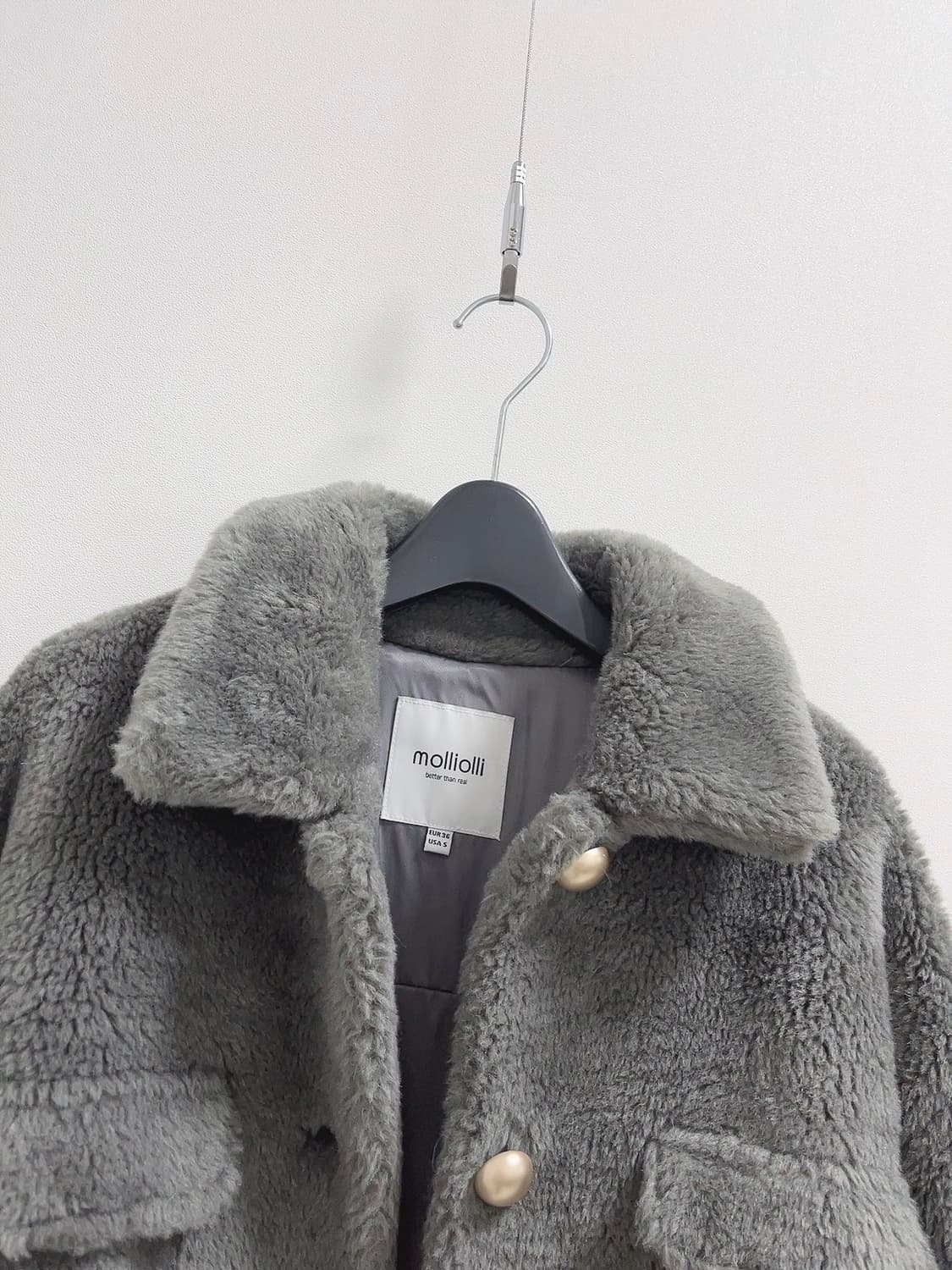 올리몰리 울혼방 페이크 무스탕 자켓 상품이미지4