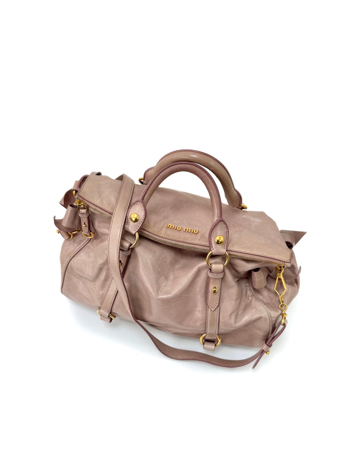 미우미우 비텔로 샤인 더스티 핑크 리본 2WAY 백 상품이미지1