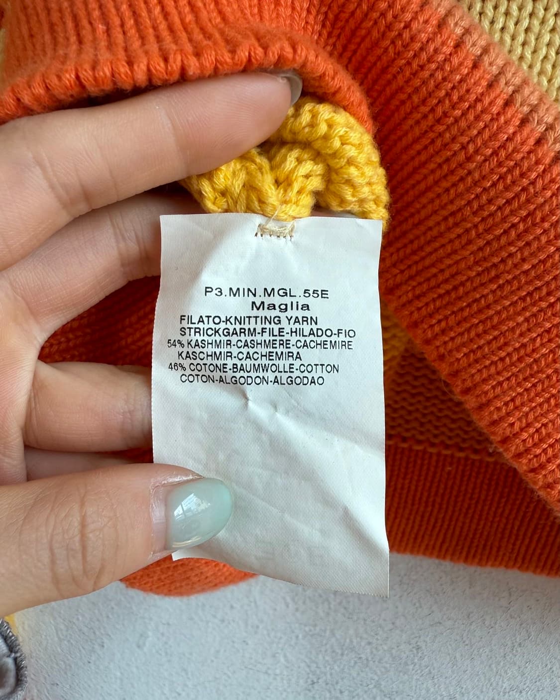 막스마라 오렌지 옐로우 스트라이프 캐시미어혼방 니트  상품이미지9