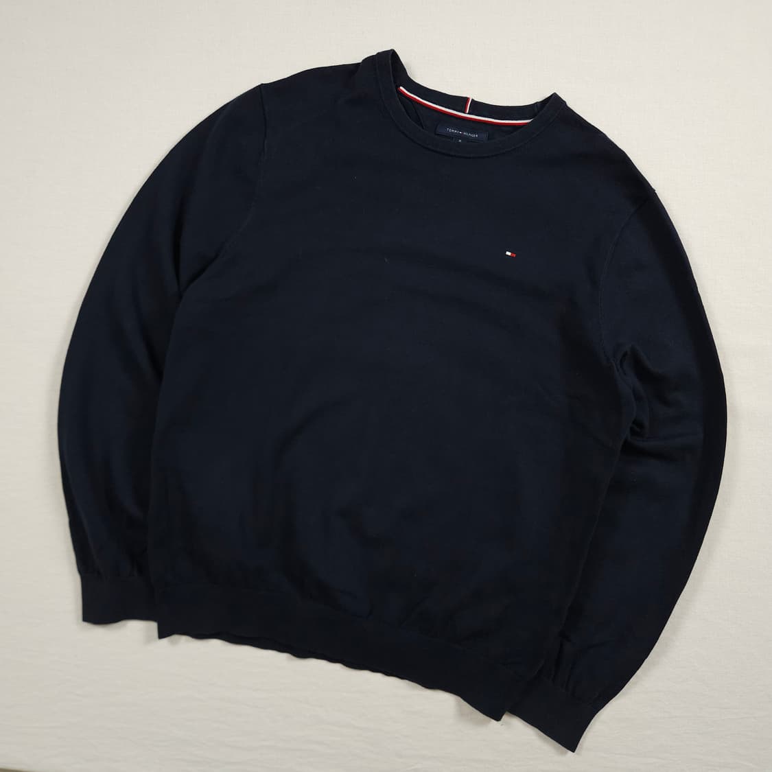 XL(100) 타미 힐피거 네이비 크루넥 니트 상품이미지2