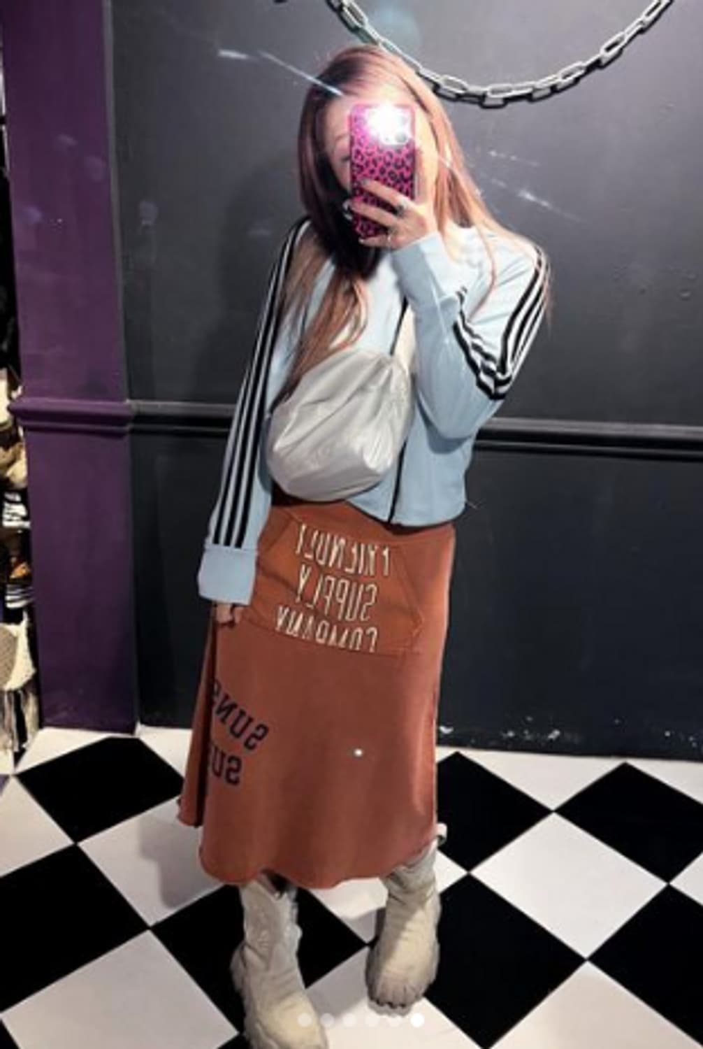 ORANGE SWEAT MIDI SKIRT 상품이미지4